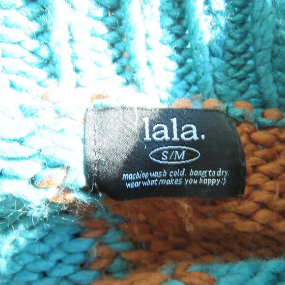 DRESSED IN LALA Rue Oversized Checkered Knit Sweater in Rust Blue - Size S/M - Picture 13 of 13